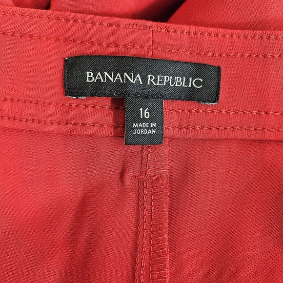 Banana Republic Cargo Pants Womens Size 16 Red High-Rise Belted - Picture 13 of 15